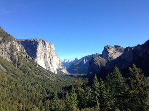 Fig. 3.06: Yosemite Valley. Completed in 1933 by the Civilian Conservation Corps, the Wawona Tunnel entrance to Yosemite Valley was carefully sited to provide a dramatic vista of the valley upon emerging from the eastern portal of the tunnel.