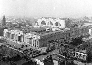 Fig. 3.12: Exterior of Penn Station, facing southwest from near the present-day site of Macy’s